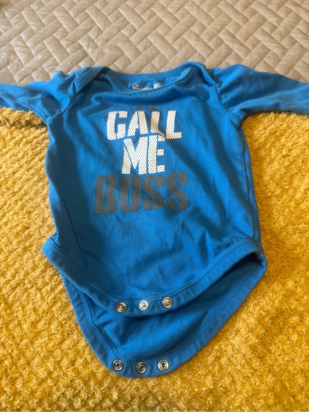 Under Armour Blue 'Call Me Boss' Baby Bodysuit